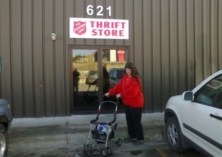 Shopping for Dinah, stroller and toys  2012-02-13